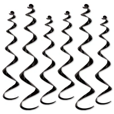 Beistle Twirly Whirlys - Pack Of 6 In Black