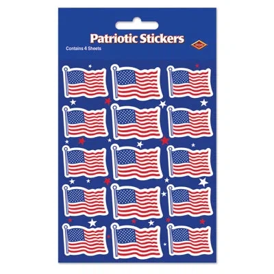 Beistle U S Flag Stickers - 4â¾" X 7â½" - Pack Of 12 In Multicolor