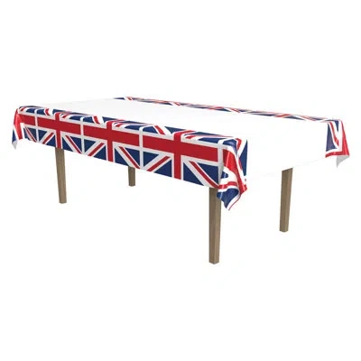 Beistle Union Jack Tablecover - 54" X 108" - Pack Of 12 In Multicolor