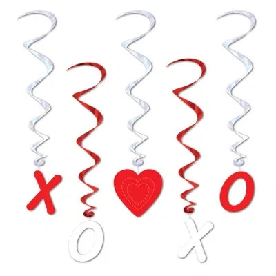 Beistle Valentine Whirls - 3' 4" - Pack Of 6 In Multicolor