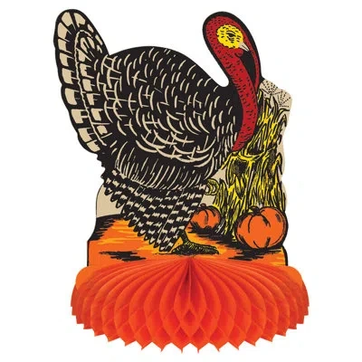 Beistle Vintage Fall Harvest Turkey Centerpiece In Multicolor