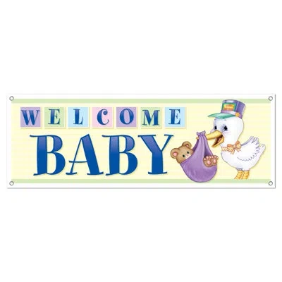 Beistle Welcome Baby Sign Banner In Multicolor