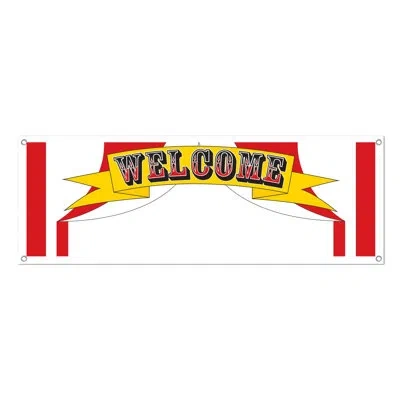 Beistle Welcome Sign Banner - 5' X 21" - Pack Of 12 In Multicolor
