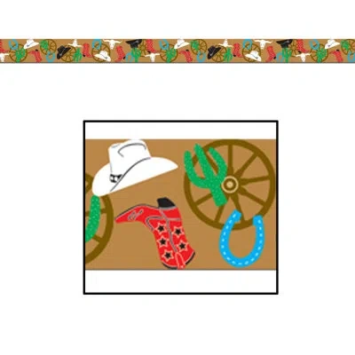 Beistle Western Party Tape - 3" X 20' - Pack Of 12 In Multicolor