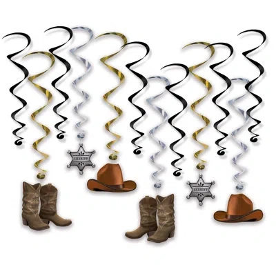 Beistle Western Whirls - 17â½"-32â½" - Pack Of 6 In Multicolor