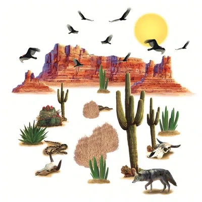 Beistle Wild West Desert Props - 5"-4' 4" - Pack Of 12 In Multicolor