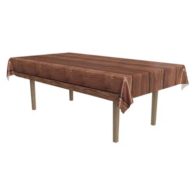 Beistle Wooden Tablecover - Pack Of 12 In Brown