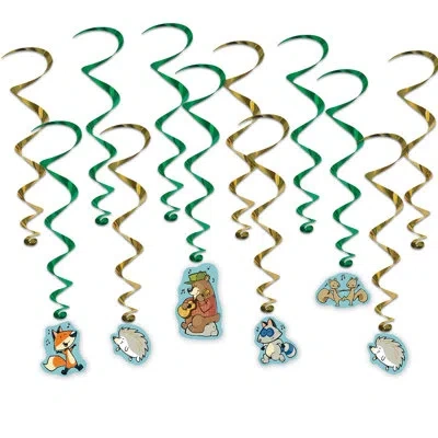 Beistle Woodland Friends Whirls - 15"-28â½" - Pack Of 6 In Multicolor