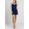 Beivy Crisscross Denim Minidress
