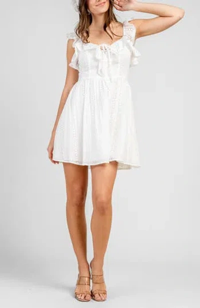 Beivy Eyelet Lawn Short Dress In White