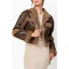 Beivy Faux Fur Trim Faux Leather Jacket In Brown