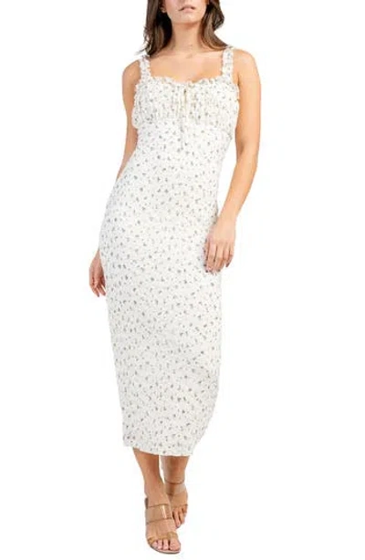 Beivy Floral Ruffle Midi Dress In Multi