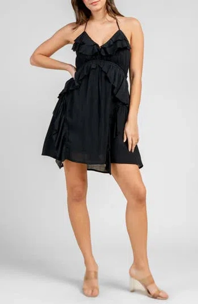 Beivy Gauze Short Dress In Black