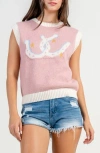 Beivy Horseshoe Sweater Vest In Pink