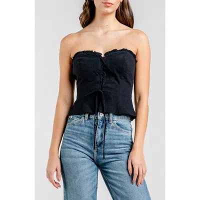 Beivy Lace-up Strapless Top