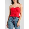 Beivy Lace-up Strapless Top