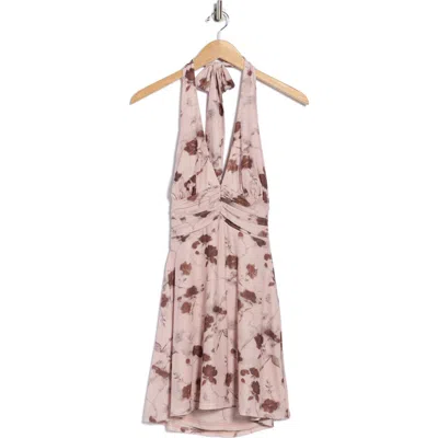 Beivy Mesh Print Minidress In Pink
