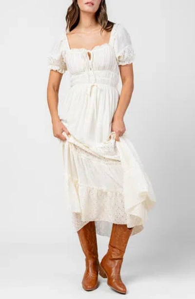 Beivy Mixed Gauze Maxi Dress In White