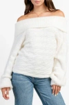 Beivy Oversize Off The Shoulder Sweater In White