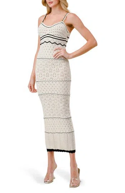 Beivy Pointelle Sweater Dress In White