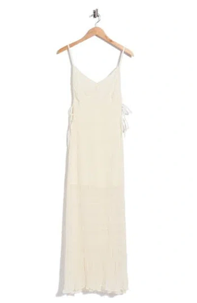 Beivy Side Tie Ruched Gauze Maxi Dress In Multi