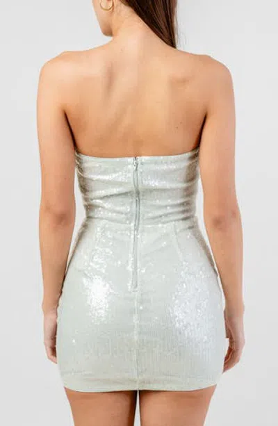 Beivy Strapless Sequin Minidress In Sheer Pink
