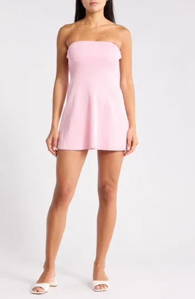 Beivy Strapless Sweater Knit Dress In Pink