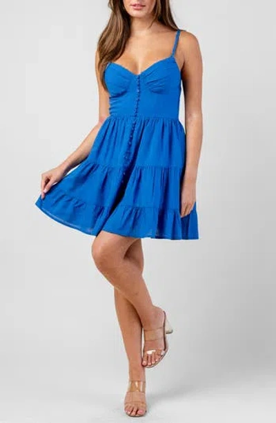 Beivy Sweetheart Tiered Minidress In Blue