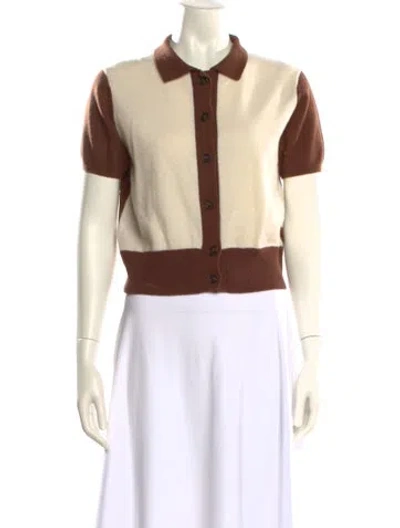 Pre-owned Beklina Cashmere Printed Sweater In Yellow