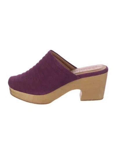 Pre-owned Beklina Suede Mules In Purple