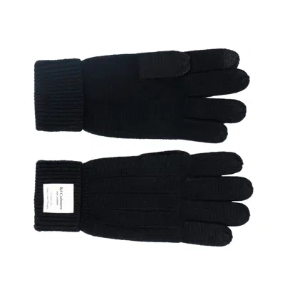 Bel Cashmere Men's Double Cuff Black Gloves In Green