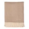 Bel Cashmere Neutrals Herringbone Cashmere Big Blanket In Beige/brown