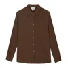 Bel Cashmere Women's Bianca Brown Silk Blouse In Brown