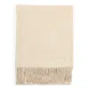 Bel Cashmere Women's Black Cashmere Stole With Fringes Beige In Black