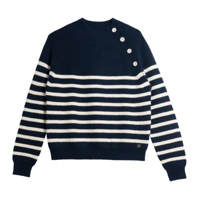Bel Cashmere Women's Blue James Cashmere Sweater Navy