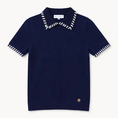 Bel Cashmere Women's Blue Kate Cashmere Sweater Navy