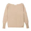 Bel Cashmere Women's Brown Claudia Cashmere Sweater Sand In Brown