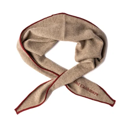 Bel Cashmere Women's Brown Tan Cashmere Triangle Scarf