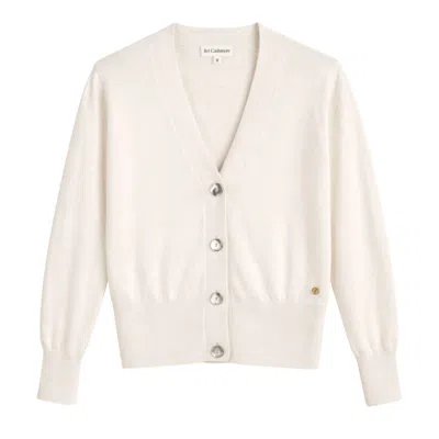 Bel Cashmere Women's Capri Silk And Cashmere Cardigan White