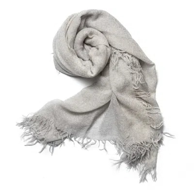 Bel Cashmere Women's Cashmere Foulard With Fringes Grey