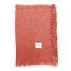 Bel Cashmere Women's Cashmere Foulard With Fringes Mineral Red In Red