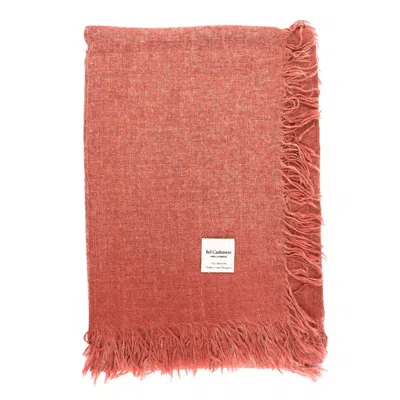 Bel Cashmere Women's Cashmere Foulard With Fringes Mineral Red