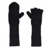 Bel Cashmere Women's Long Cashmere Mittens Black In Black