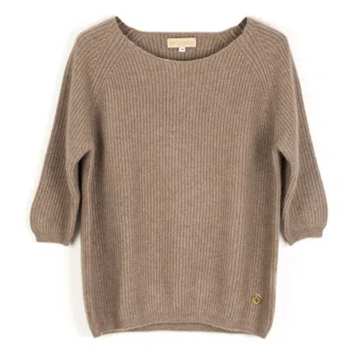 Bel Cashmere Women's Lucie Cashmere Sweater In Organic Brown
