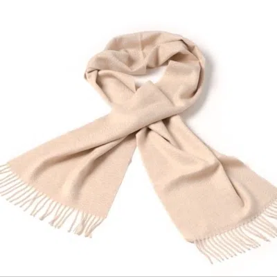 Bel Cashmere Women's Neutrals Cashmere Scarf With Fringes Beige