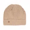 Bel Cashmere Women's Neutrals Knitted Cashmere Hat Ivory And Beige In Beige/white