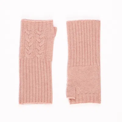 Bel Cashmere Women's Pink / Purple Cable Cashmere Mittens Pink In Pink/purple