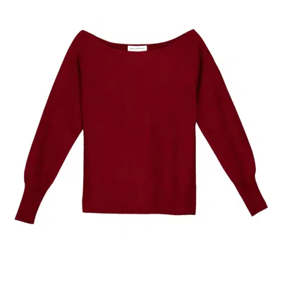 Bel Cashmere Women's Red Claudia Cashmere Sweater Burgundy