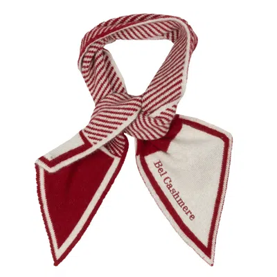 Bel Cashmere Women's Red / White Stripped Cashmere Scarf Burgundy In Red/white
