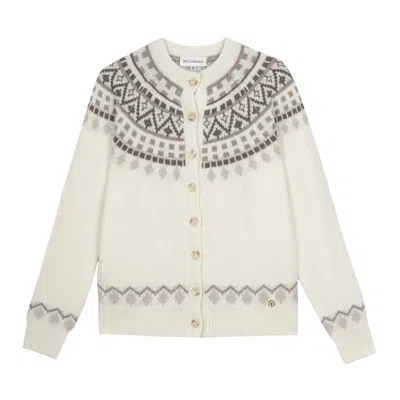 Bel Cashmere Women's White Kaia Cardigan Ivory